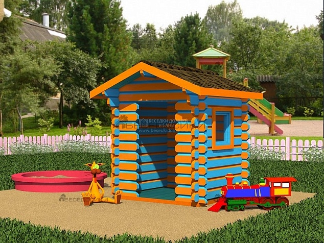 Деревянный детский домик 1,5х1,5м «Бэмби»