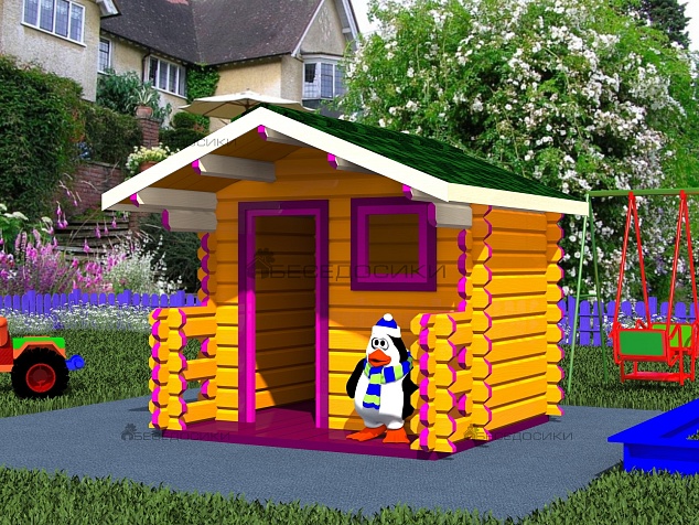 Деревянный детский домик 2х2м «Почемучки»